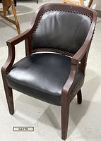 front angled view of Marble & Shattuck barrel chair