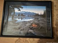Front view of framed lithograph showing artwork and frame
