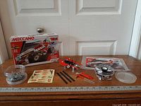 Kit box, parts, tools, decals and ruler for scale