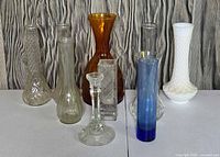 Group shot showing all eight glass pieces
