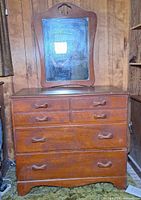 Front view of dresser with mirror attached