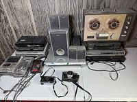 Full table view of all electronic components and cameras
