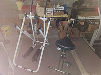 XLglider exercise glider next to compact stationary bike