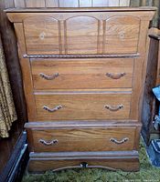 Front view showing full dresser and missing knobs