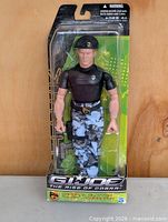 Front view of sealed GI Joe Rise of Cobra General Hawk figure in original packaging
