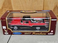 Front view of boxed 1957 Ford Ranchero model