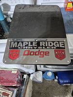 front view of mud flap showing logo and trim