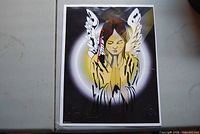 Full view of one signed angelic figure poster