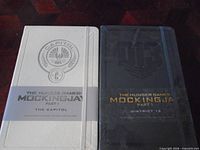 Front view of both sealed journals showing covers and bands