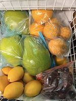 Bagged faux XL pears, oranges, lemons, cherries