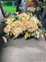 Full view of faux floral centerpiece