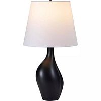 Stock photo of Canberra table lamp showing black base and white shade