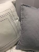 Grey and ivory shams from grey duvet set