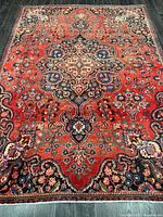 Full view of entire rug showing pattern and colours