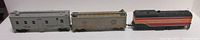 Overview of the three HO scale railcars coupled together