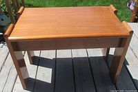 full view of wooden table front and top