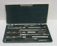 open drafting set in case showing full contents