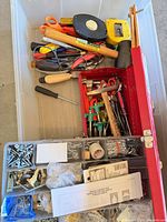 overview of tote with tools, toolbox and organizer visible