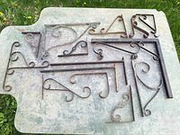 All brackets laid out on table for full lot view