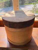Full view of cheese box with lid in place