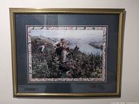Full view of framed print on wall