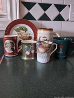 Front view showing all six items together