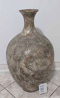 Full front view of vase showing shape, finish and pattern