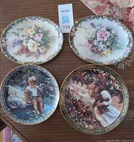 All four plates front view on table