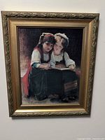 Front view of framed children reading portrait print