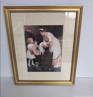 Front view of framed print showing image, mat and frame