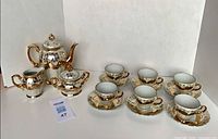 Complete tea set arranged together