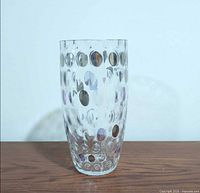 Full frontal view of clear optic thumbnail vase