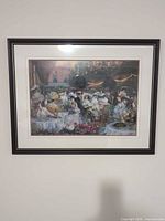 Front view of framed print showing artwork, mat and frame