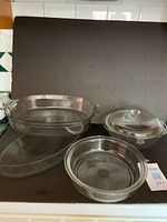 Group shot of all four Pyrex glass pieces