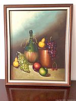 Full view of framed signed still life fruit print reproduction
