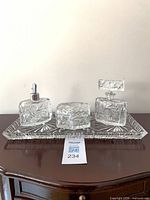 Full vanity set on tray showing all four pieces