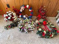 All seven decorative pieces laid out together