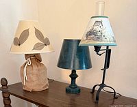 All three table lamps displayed on table