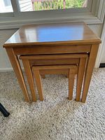 Three nested tables stacked together