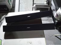 Front view of both Bose Solo soundbars