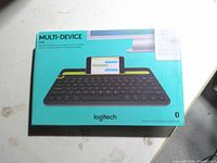 Retail box top showing Logitech Multi-Device K480 keyboard image and branding