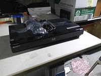 Front view of Sony Blu-ray player on table