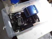 Overview of all cameras inside plastic bin