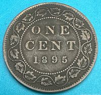 Reverse of 1895 Canada Large Cent showing denomination and date