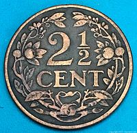 Reverse displaying 2½ CENT within wreath