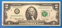 Full front view of 1976 $2 bill