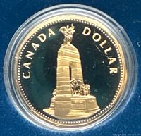 Reverse of 1994 proof dollar showing National War Memorial design