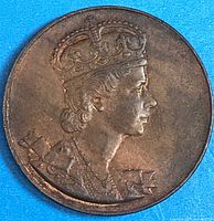 Obverse view showing crowned bust of Queen Elizabeth II