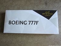 Front of boxed Boeing 777F model