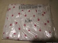 Front view of sealed Hollister pajama pants showing logo print and waistband